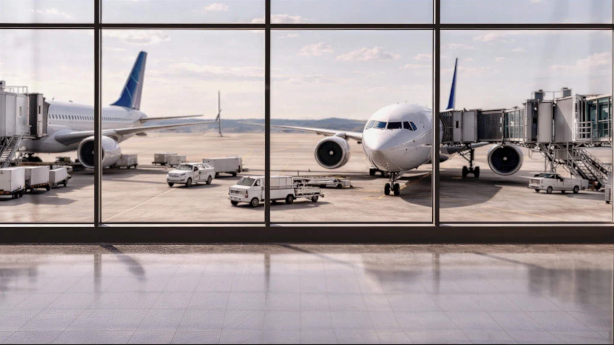 AI-generated airport background plate