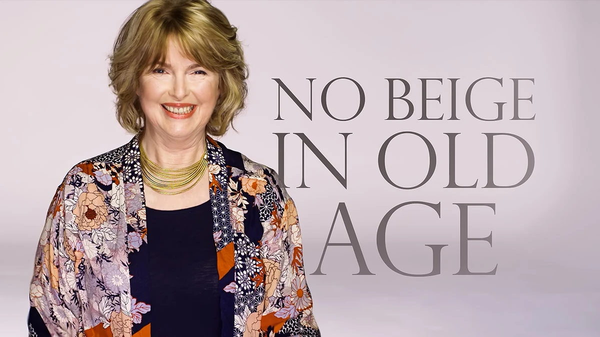Look Fabulous Forever advert featuring a smiling woman with No Beige In Old Age typography
