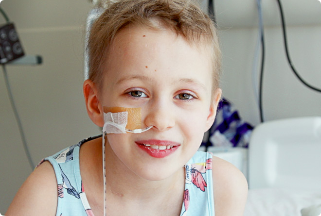 A very sick child receiving critical care at Great Ormond Street Hospital